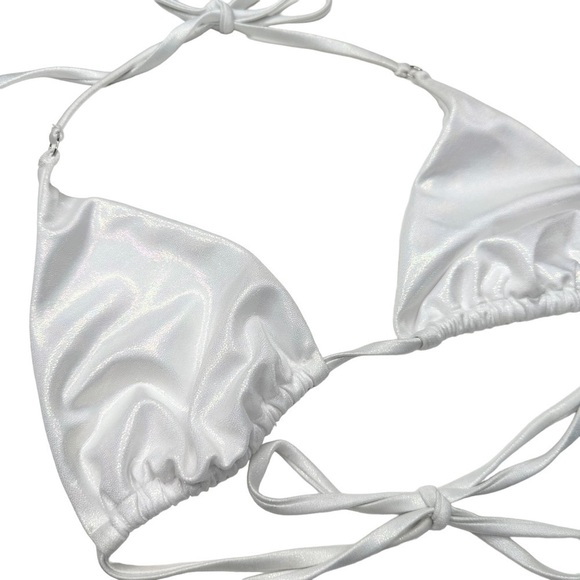 NWT Good American Small Shimmer String Bikini Top - Picture 4 of 5